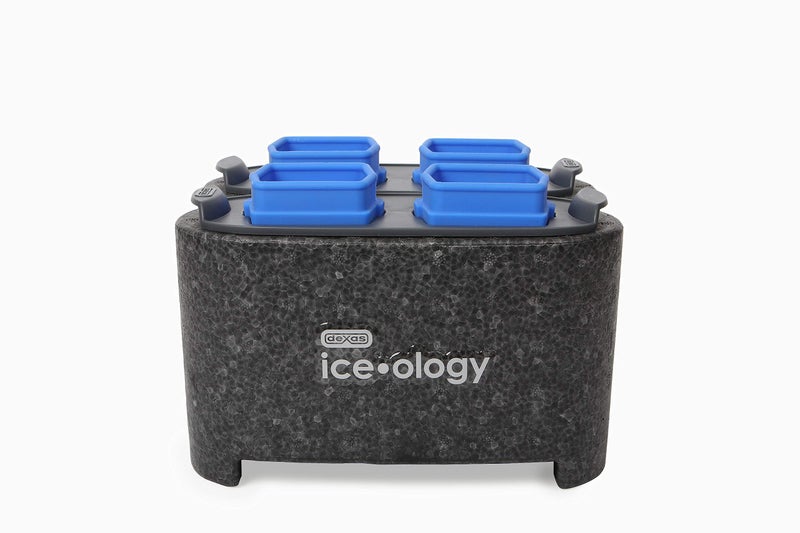 Dexas iceâ€¢ology Silicone Clear Ice Maker Tray for Crystal Clear Craft Cocktail Ice, 4 Count Square Cube Tray - Image 1